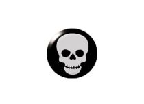 Kugel Stahl Push Clip Totenkopf-Motiv |  ITC