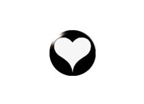 Kugel Stahl Push Clip Motiv Herz Weiß |  ITC