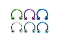 Buntes Titanium-Pferdeeisen mit Kugeln |  ITC