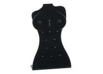 12-Platz-Display für Schmuck Nippel Acryl. Schwarz
